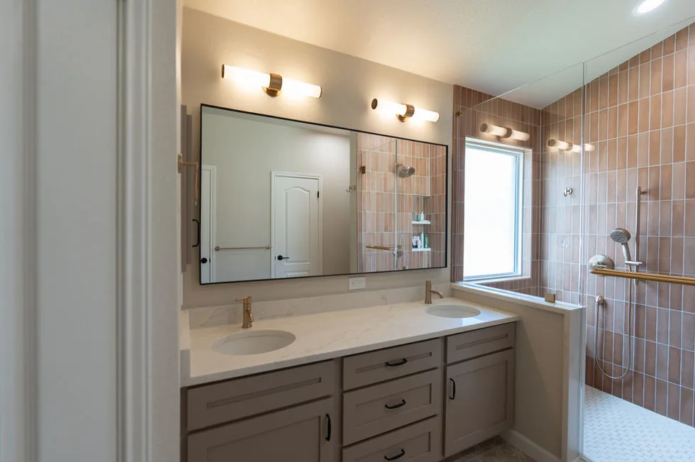 Circle C Material Study Bathroom by New Edge Renovations in Circle C, Austin, TX