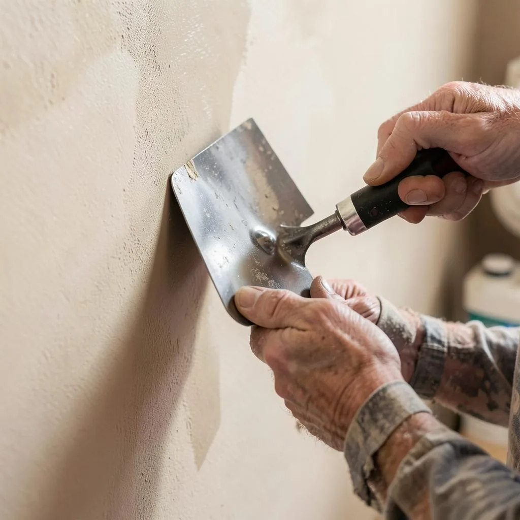 SEMCO certified installer troweling a microcement coat onto a wall