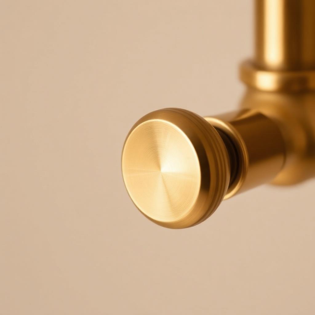 Brushed brass cabinet pull detail